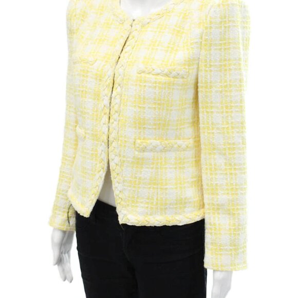 EUC Veronica Beard Bryne Yellow Tweed Open-Front Jacket Blazer 8 - Picture 4 of 11